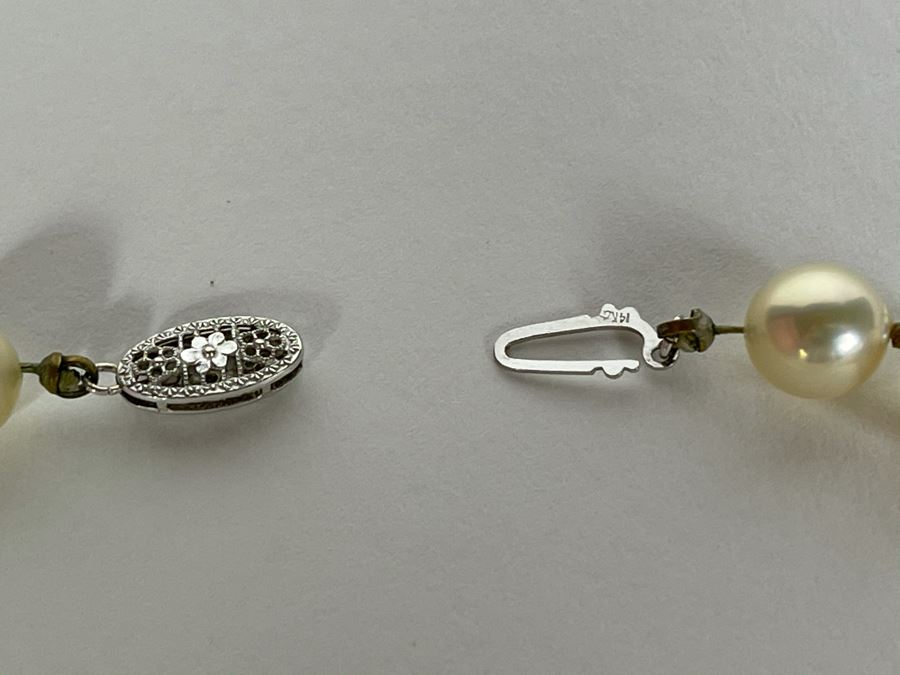 Vintage Freshwater Pearls Necklace With 14K Gold Clasps 16'L Owned By Former Miss Texas [Photo 7]