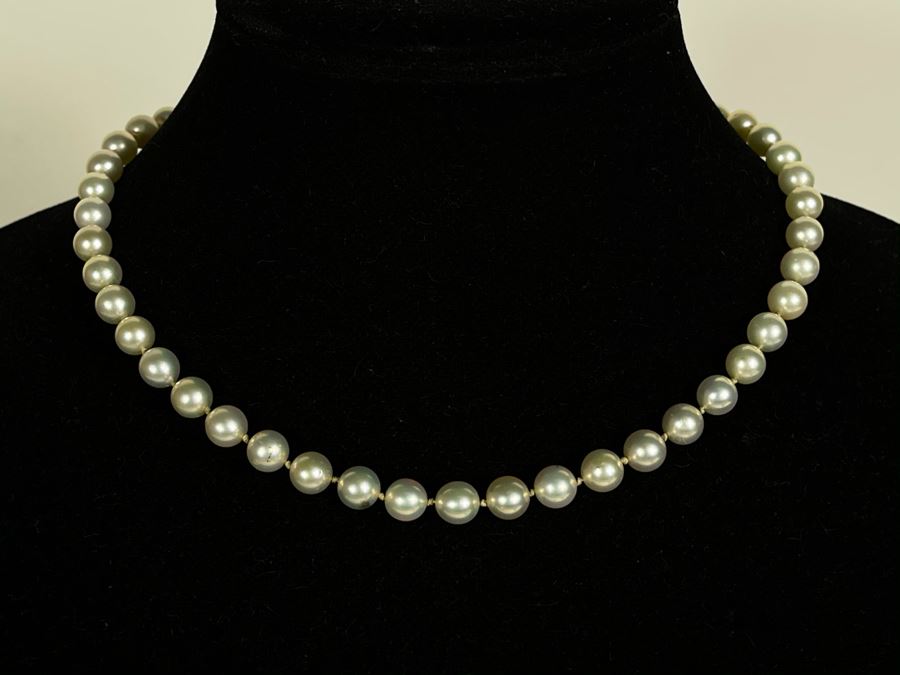 Vintage Freshwater Pearls Necklace With 14K Gold Clasps 16'L Owned By Former Miss Texas [Photo 10]