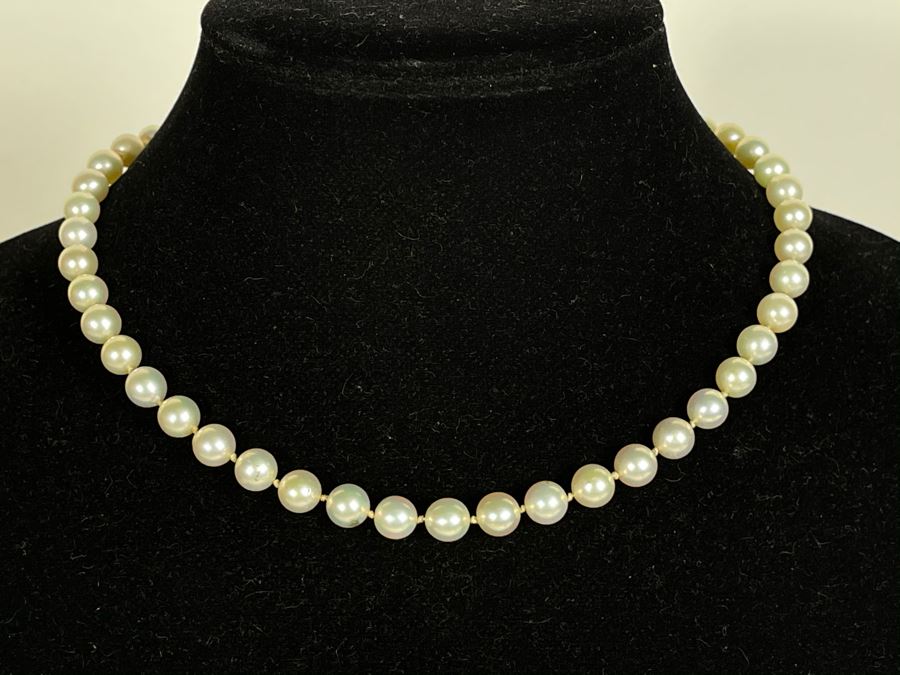 Vintage Freshwater Pearls Necklace With 14K Gold Clasps 16'L Owned By Former Miss Texas [Photo 11]