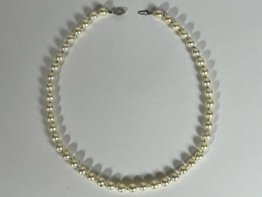 Vintage Freshwater Pearls Necklace With 14K Gold Clasps 16'L Owned By ...