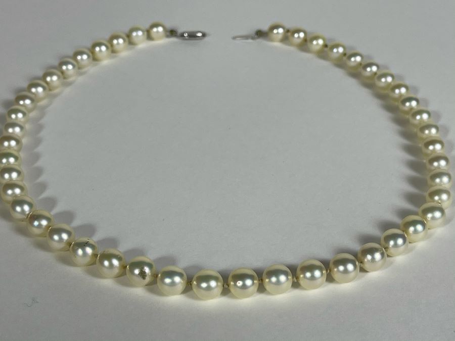 Vintage Freshwater Pearls Necklace With 14K Gold Clasps 16'L Owned By Former Miss Texas [Photo 3]