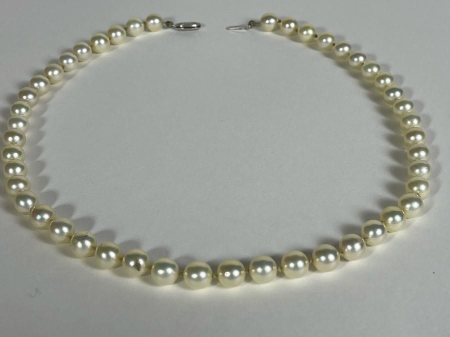 Vintage Freshwater Pearls Necklace With 14K Gold Clasps 16'L Owned By Former Miss Texas [Photo 2]