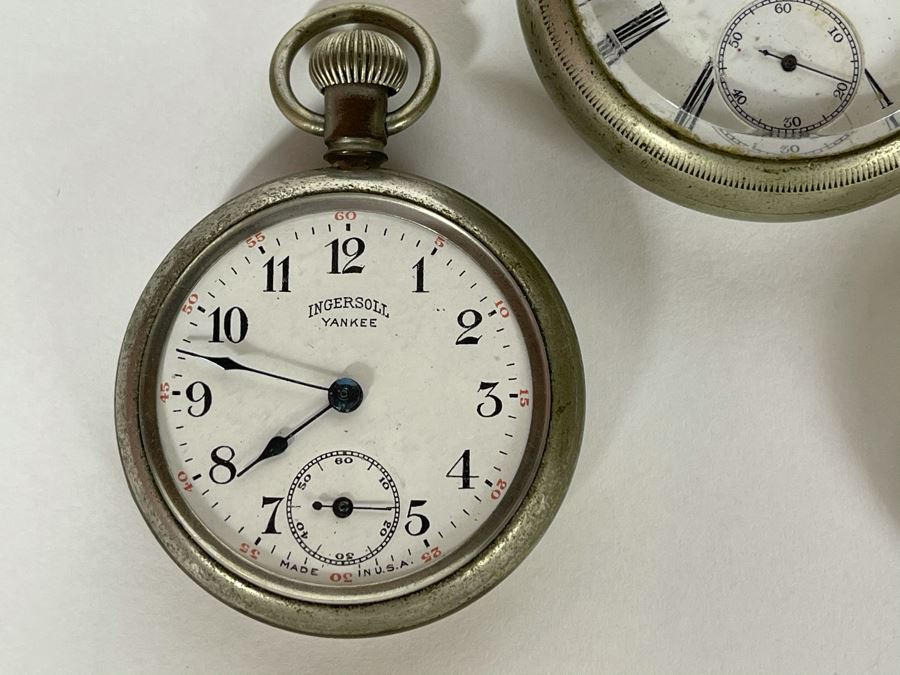 Collection Of Vintage NonWorking Pocket Watches For Parts Or Home Decor