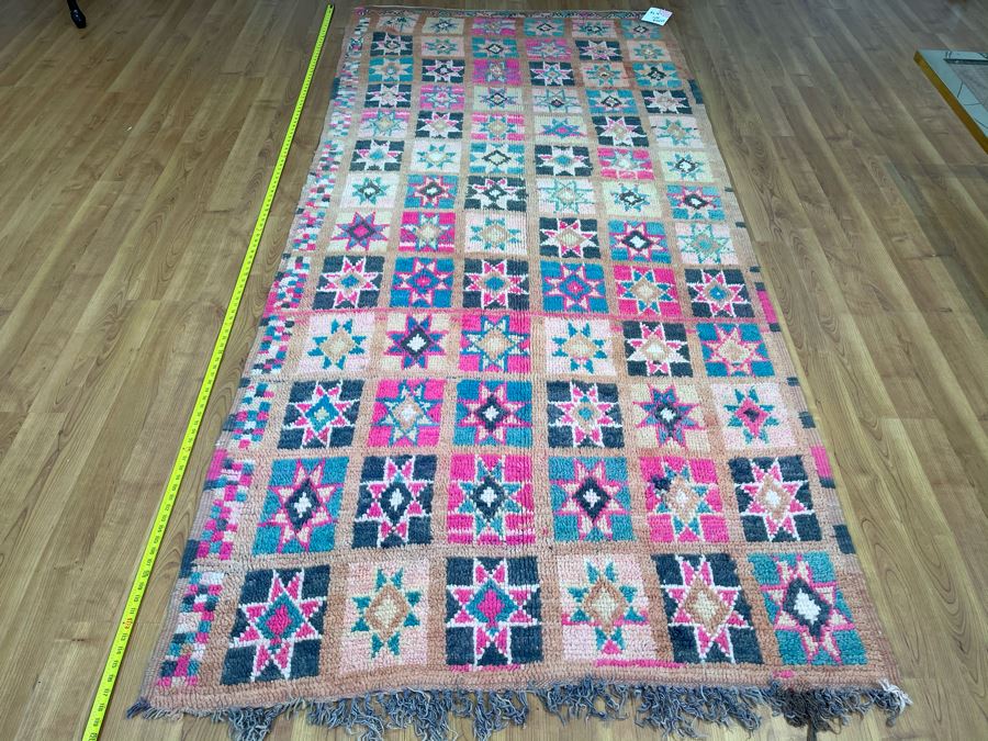 Handwoven Moroccan Rug From The Berber Tribe Boho Feel 9' x 4' Retails $2,650 [Photo 3]