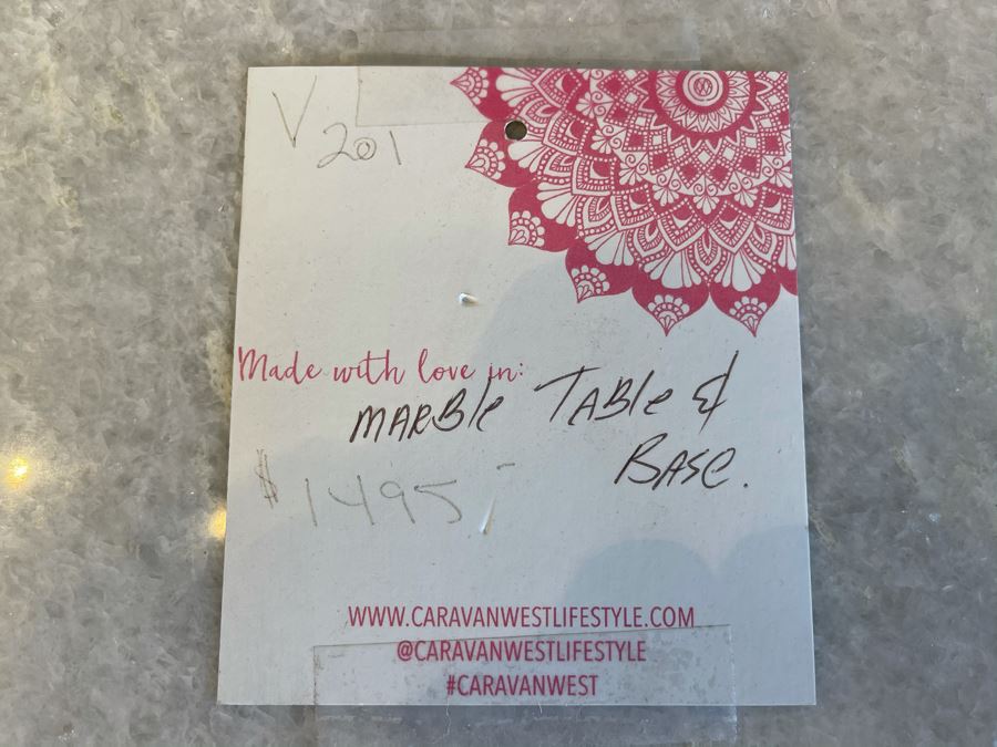 Eero Saarinen Style Tulip Table With Marble Top And Metal Base 39'R X 29.5'H Retails $1,495 [Photo 9]