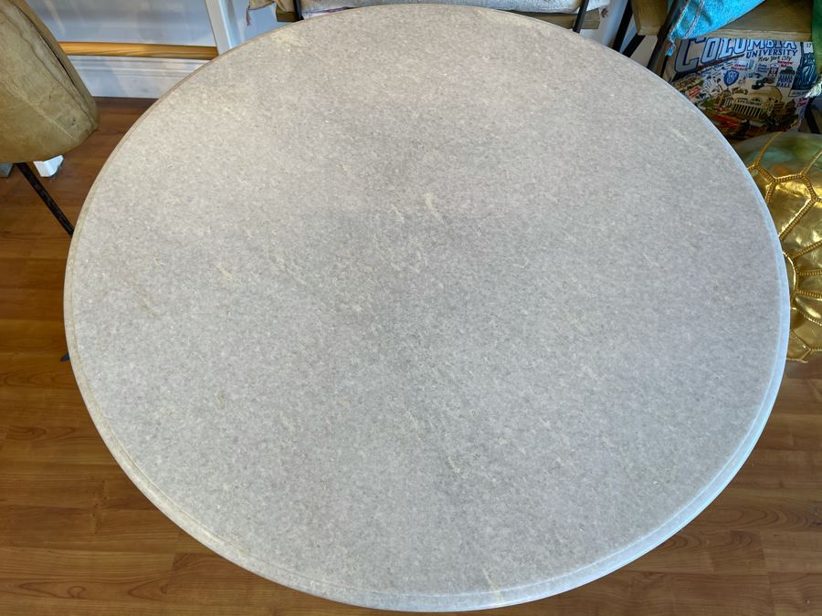 Eero Saarinen Style Tulip Table With Marble Top And Metal Base 39'R X 29.5'H Retails $1,495 [Photo 5]