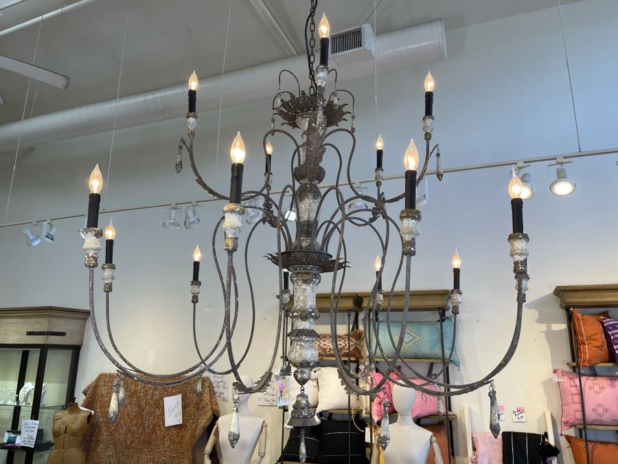 Stunning Large 15-Light Shabby Chic Metal Chandelier Light Fixture - Must See In Person - Apx 64'W X 58'H - Will Quote Delivery Retails $5,900 [Photo 4]