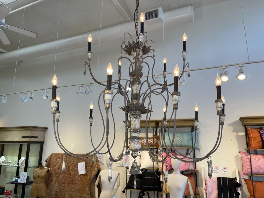 Stunning Large 15-Light Shabby Chic Metal Chandelier Light Fixture - Must See In Person - Apx 64'W X 58'H - Will Quote Delivery Retails $5,900 [Photo 5]