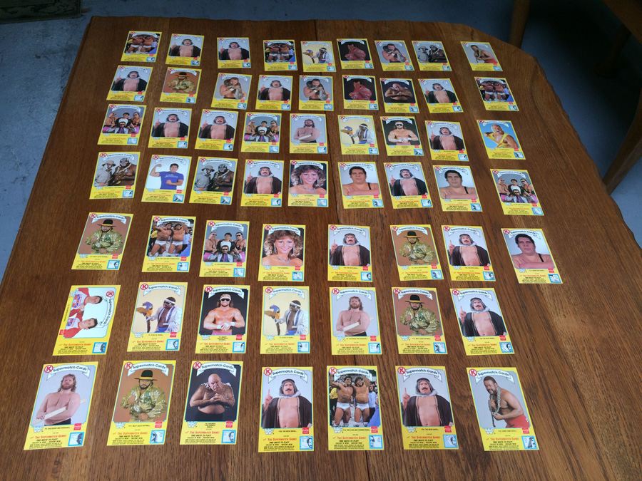 1987 WF World Wrestling Federation Cards - Hulk Hogan, Andrea the Giant, Randy Savage