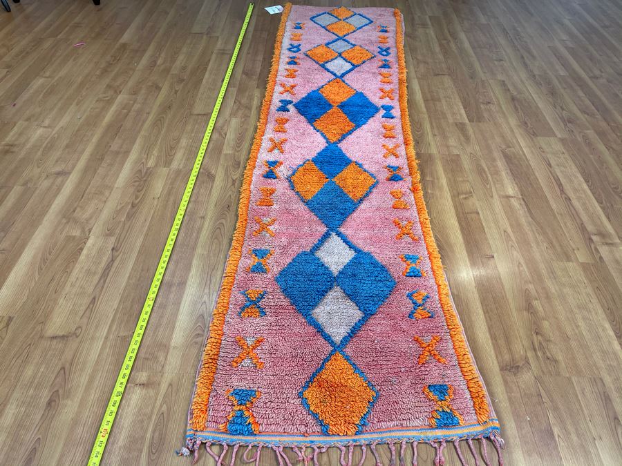 Handwoven Moroccan Rug From The Berber Tribe Boho Feel 9' x 2.6' Retails $1,250 [Photo 2]