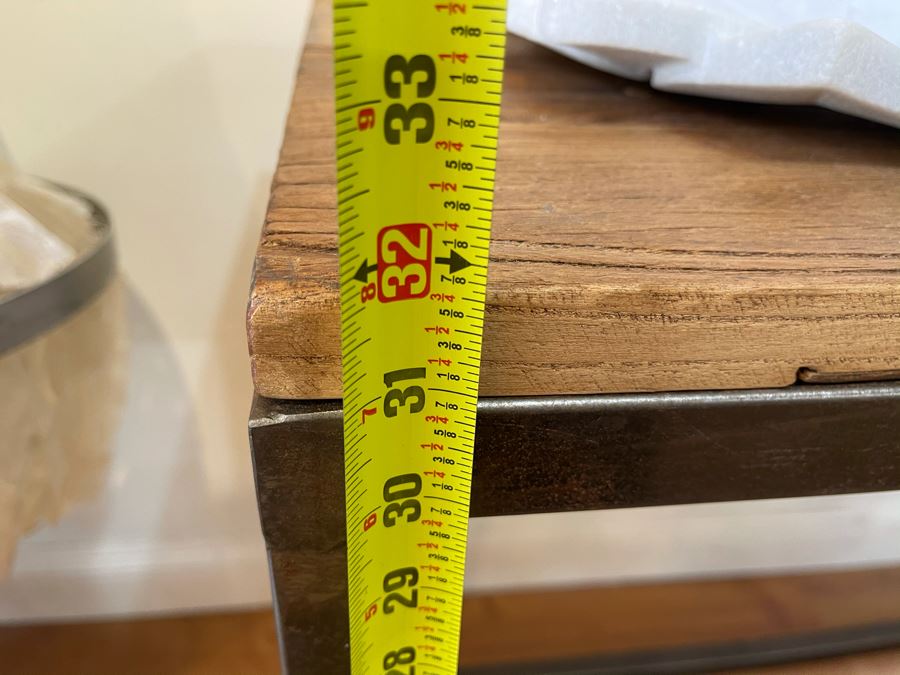 Elm Door Console Table With Metal Base 67'W X 18'D X 32'H Retails $1,675 [Photo 16]