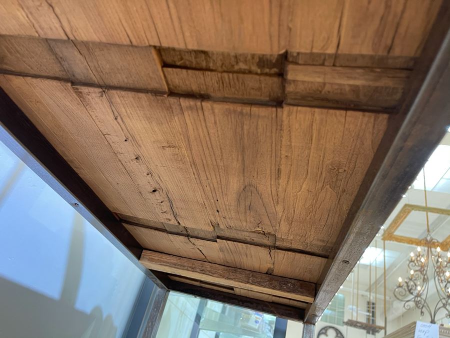 Elm Door Console Table With Metal Base 67'W X 18'D X 32'H Retails $1,675 [Photo 15]