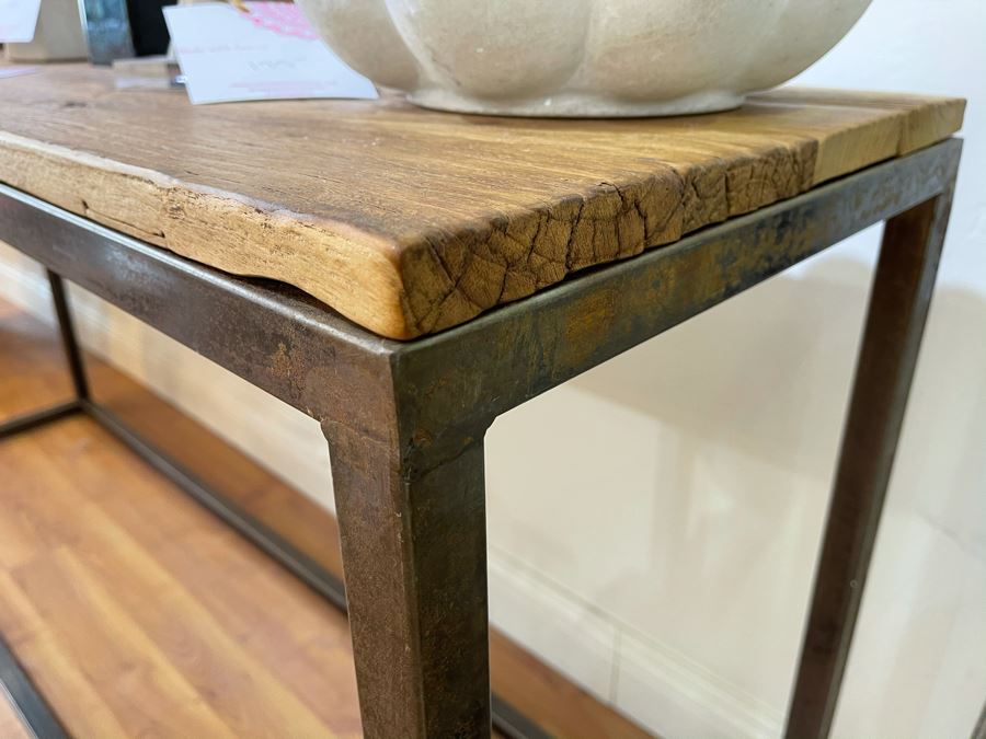 Elm Door Console Table With Metal Base 67'W X 18'D X 32'H Retails $1,675 [Photo 12]