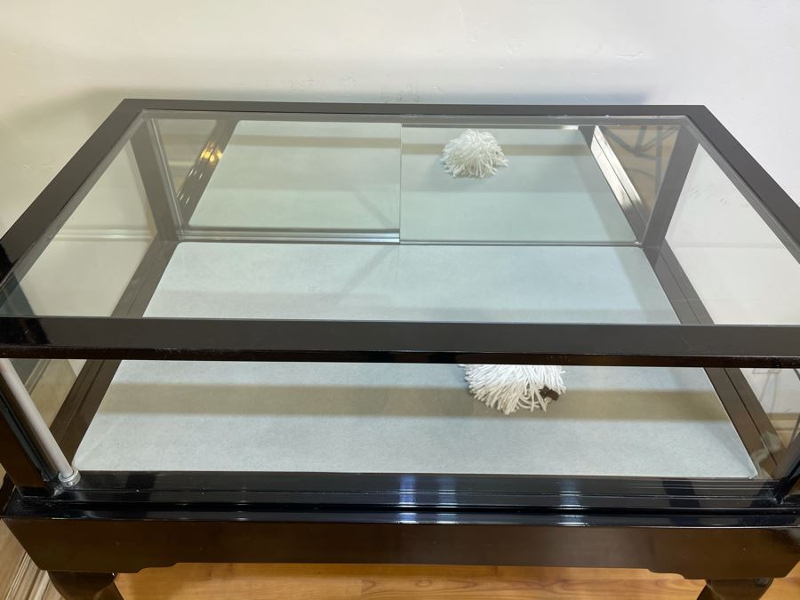 Jewelry / Collectibles Display Case In Black With Lock And Key 36.5'W X 22'D X 41'H [Photo 6]