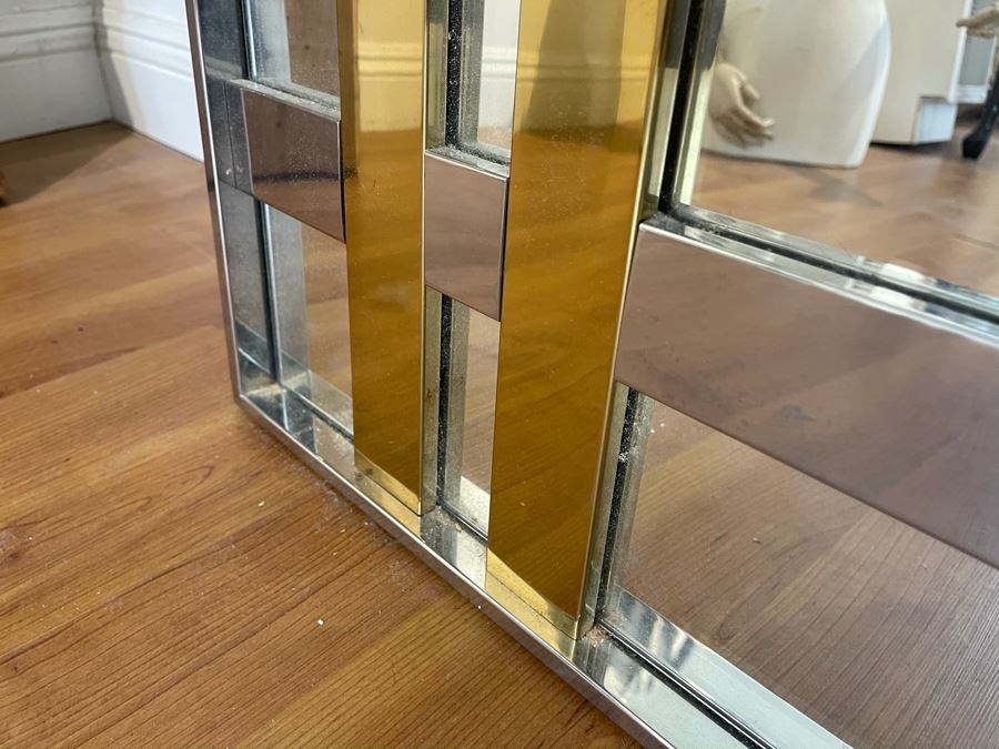 Full Length Chrome And Brass Modernist Mirror 31'W X 80'H [Photo 7]