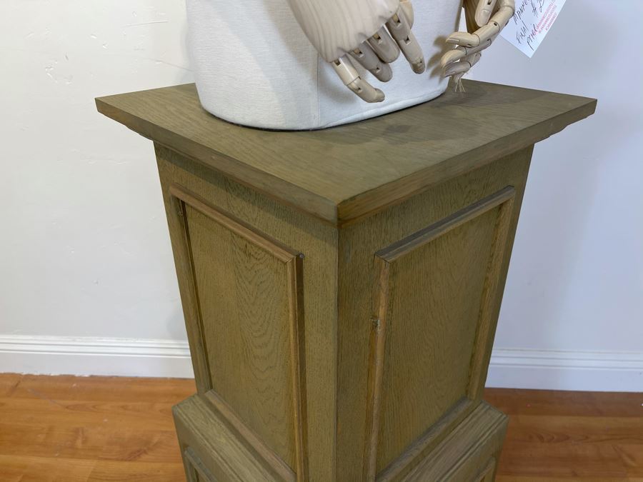 Ornate Solid Wooden Pedestal 3'H X 17.5'D [Photo 8]