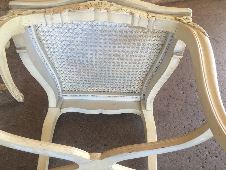 Cream Shabby Chic French Provincial Cane Back Chairs [Photo 10]
