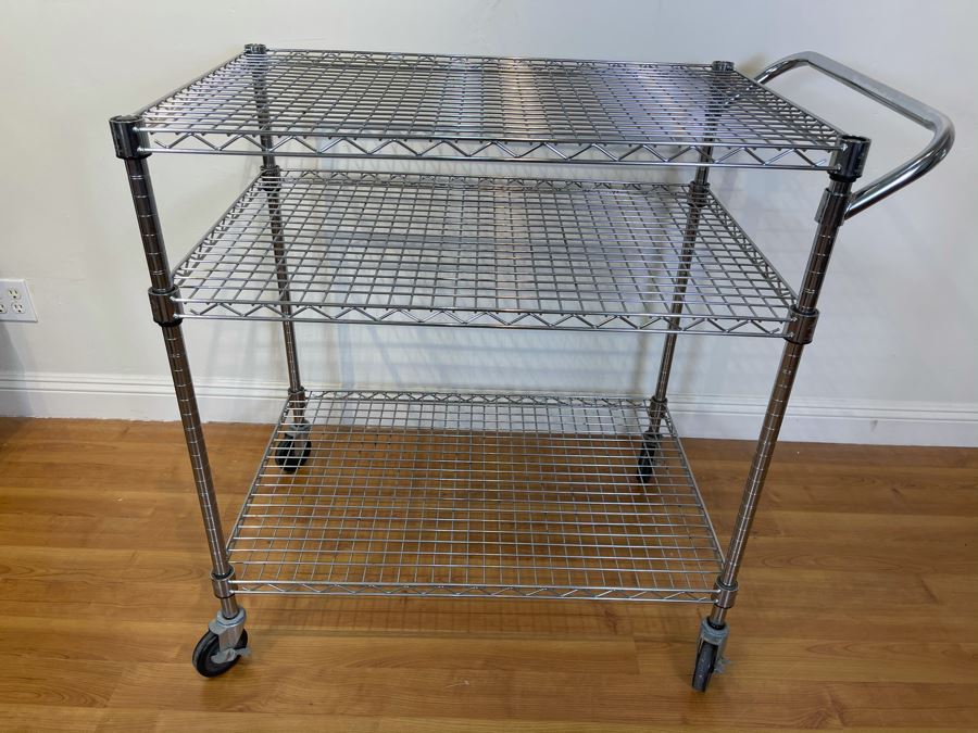 Commercial Grade Stainless Steel Rolling Cart 41'W X 24'D X 40'H [Photo 4]
