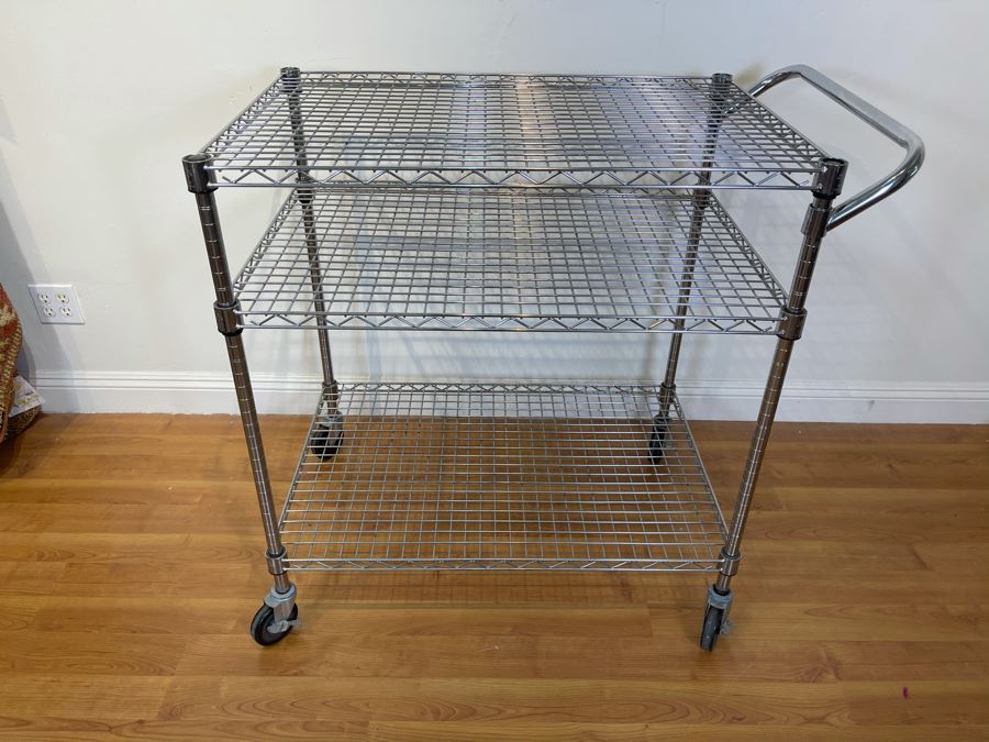 Commercial Grade Stainless Steel Rolling Cart 41'W X 24'D X 40'H [Photo 2]