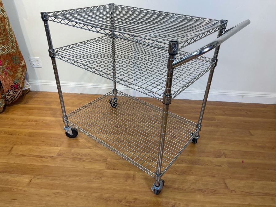 Commercial Grade Stainless Steel Rolling Cart 41'W X 24'D X 40'H [Photo 6]