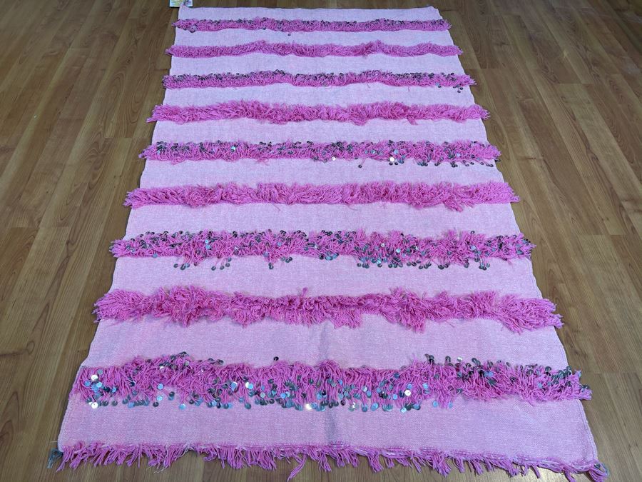 Moroccan Wedding Blanket With Sequins 77' X 46' Retails $350 [Photo 2]