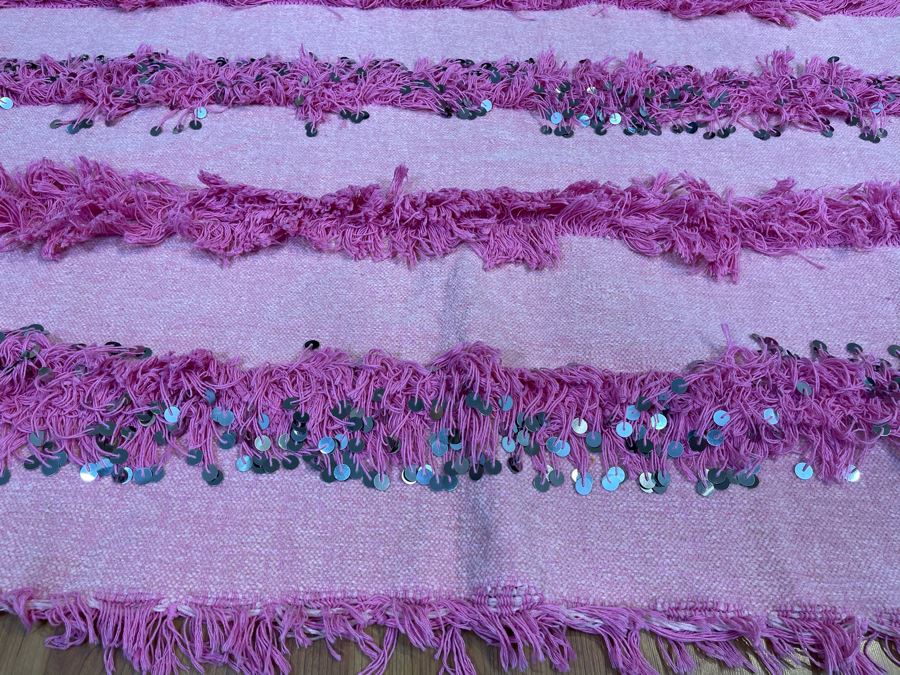 Moroccan Wedding Blanket With Sequins 77' X 46' Retails $350 [Photo 4]