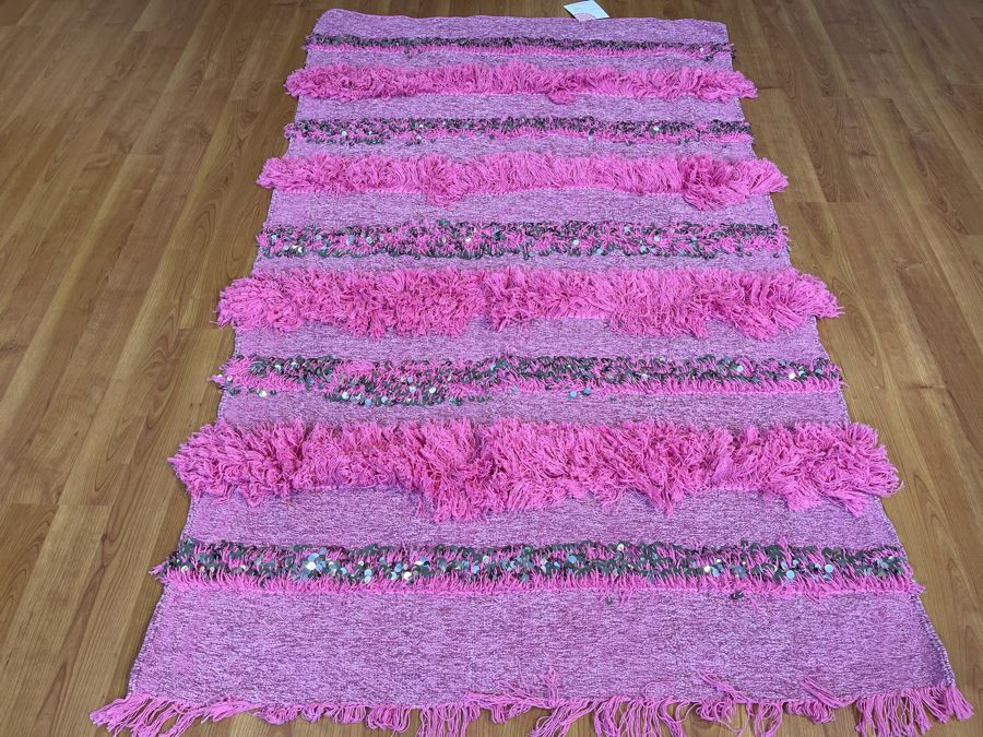 Moroccan Wedding Blanket With Sequins 78' X 46' Retails $350 [Photo 2]