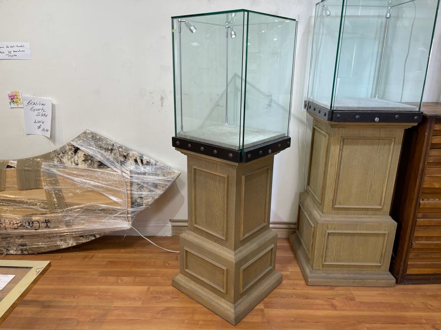 Lighted Display Case On Solid Wooden Pedestal With Lock And Key 20'W X 62'H [Photo 5]