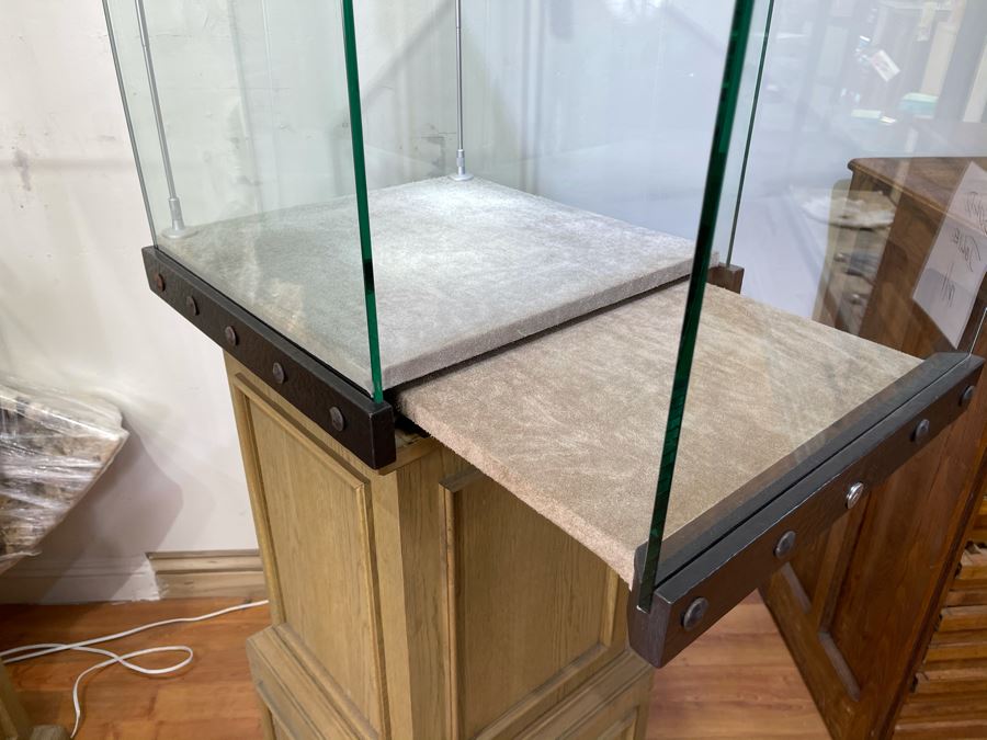 Lighted Display Case On Solid Wooden Pedestal With Lock And Key 21'W X 68'H [Photo 6]
