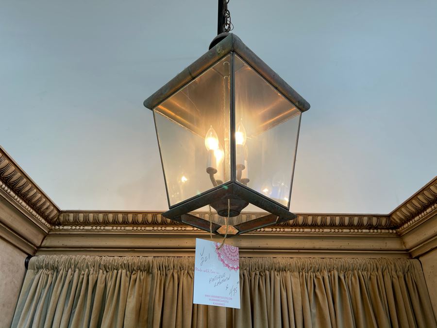 Antique Style Copper Lantern Light Fixture Retails $495 [Photo 2]