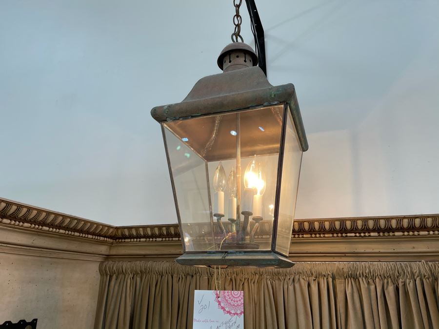 Antique Style Copper Lantern Light Fixture Retails $495 [Photo 4]