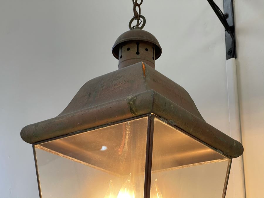 Antique Style Copper Lantern Light Fixture Retails $495 [Photo 5]