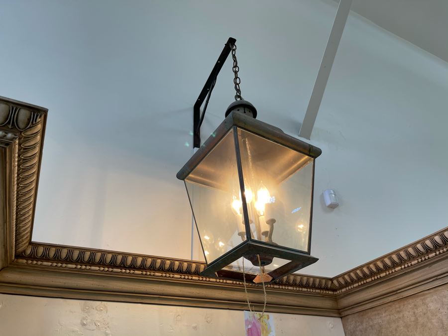 Antique Style Copper Lantern Light Fixture Retails $495 [Photo 2]