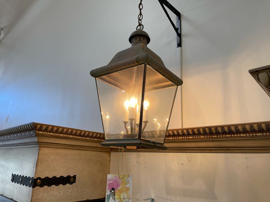 Antique Style Copper Lantern Light Fixture Retails $495 [Photo 3]