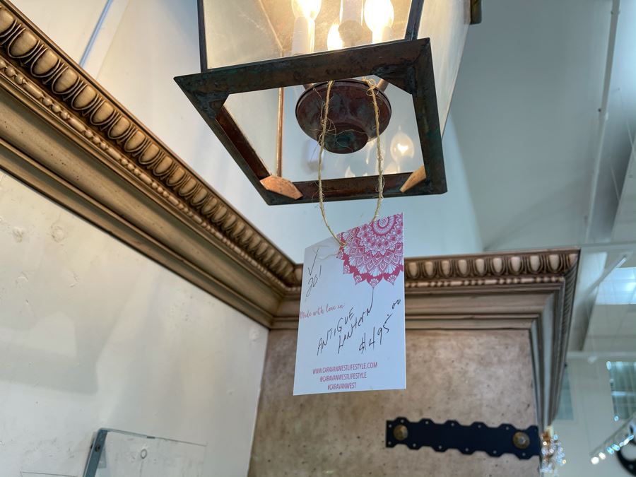 Antique Style Copper Lantern Light Fixture Retails $495 [Photo 6]