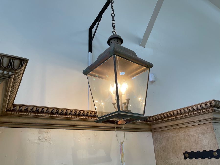 Antique Style Copper Lantern Light Fixture Retails $495 [Photo 1]