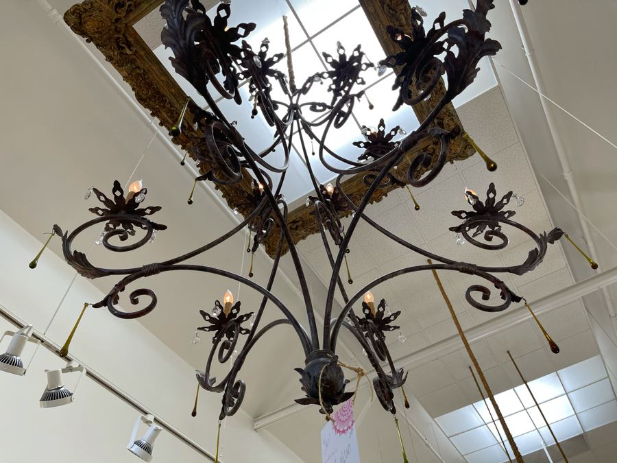 Impressive Large Wrought Iron 12-Light Chandelier Light Fixture Retails $4,600 - Will Quote Delivery [Photo 8]