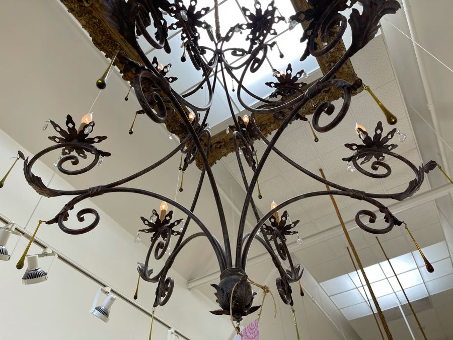 Impressive Large Wrought Iron 12-Light Chandelier Light Fixture Retails $4,600 - Will Quote Delivery [Photo 7]