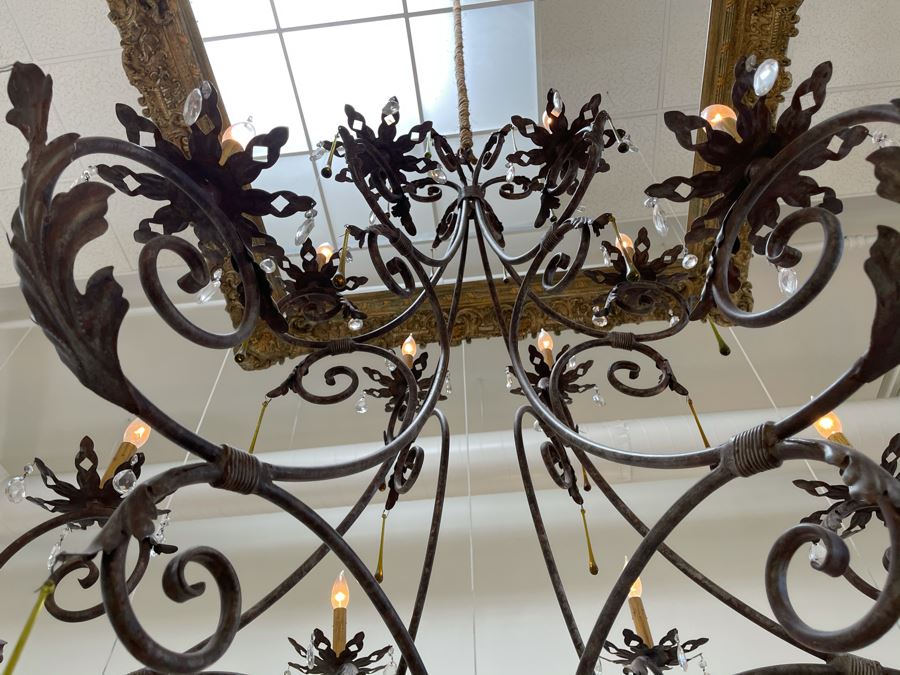 Impressive Large Wrought Iron 12-Light Chandelier Light Fixture Retails $4,600 - Will Quote Delivery [Photo 13]