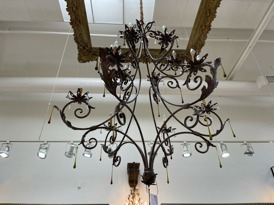 Impressive Large Wrought Iron 12-Light Chandelier Light Fixture Retails $4,600 - Will Quote Delivery [Photo 5]