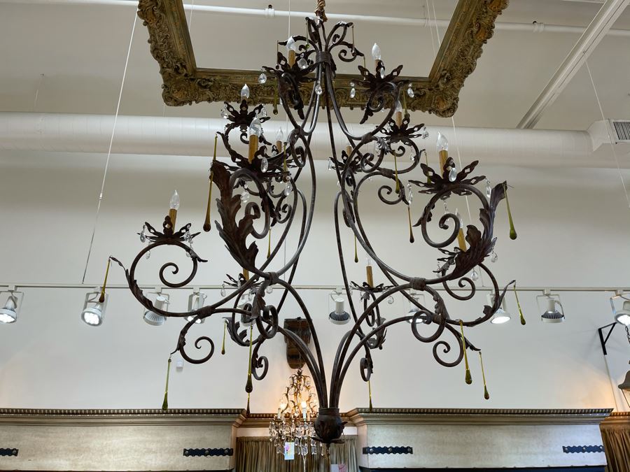 Impressive Large Wrought Iron 12-Light Chandelier Light Fixture Retails $4,600 - Will Quote Delivery [Photo 4]
