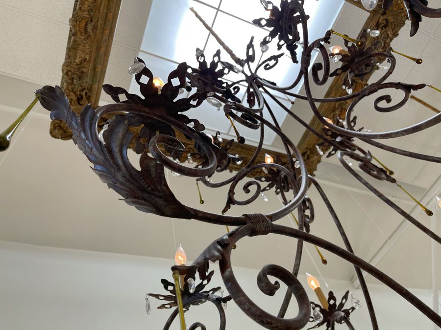 Impressive Large Wrought Iron 12-Light Chandelier Light Fixture Retails $4,600 - Will Quote Delivery [Photo 9]