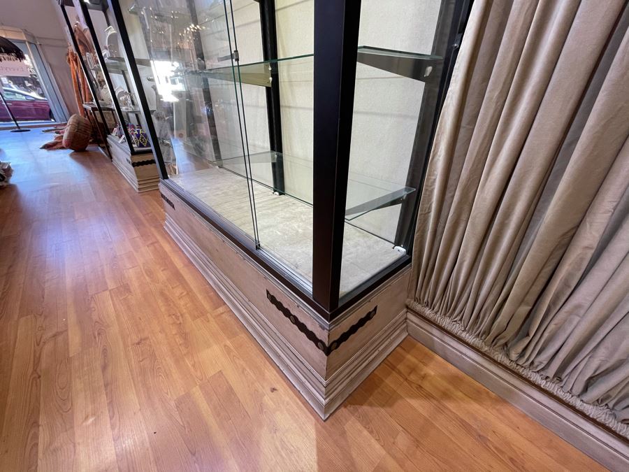 Custom Lighted Display Curio Cabinet With Sliding Glass Doors Perfect For Displaying Collections, Store Fixtures, Bookcases - Will Quote Delivery - There Are 5 Cabinets In This Sale - 81'W X 96'H X 24'D - Retails $2,250 [Photo 14]