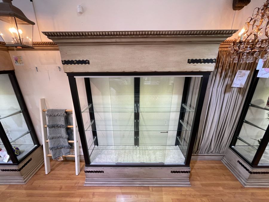 Custom Lighted Display Curio Cabinet With Sliding Glass Doors Perfect For Displaying Collections, Store Fixtures, Bookcases - Will Quote Delivery - There Are 5 Cabinets In This Sale - 81'W X 96'H X 24'D - Retails $2,250 [Photo 6]