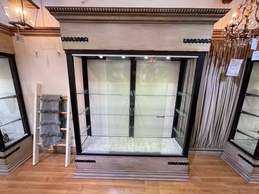Custom Lighted Display Curio Cabinet With Sliding Glass Doors Perfect For Displaying Collections, Store Fixtures, Bookcases - Will Quote Delivery - There Are 5 Cabinets In This Sale - 81'W X 96'H X 24'D - Retails $2,250 [Photo 4]