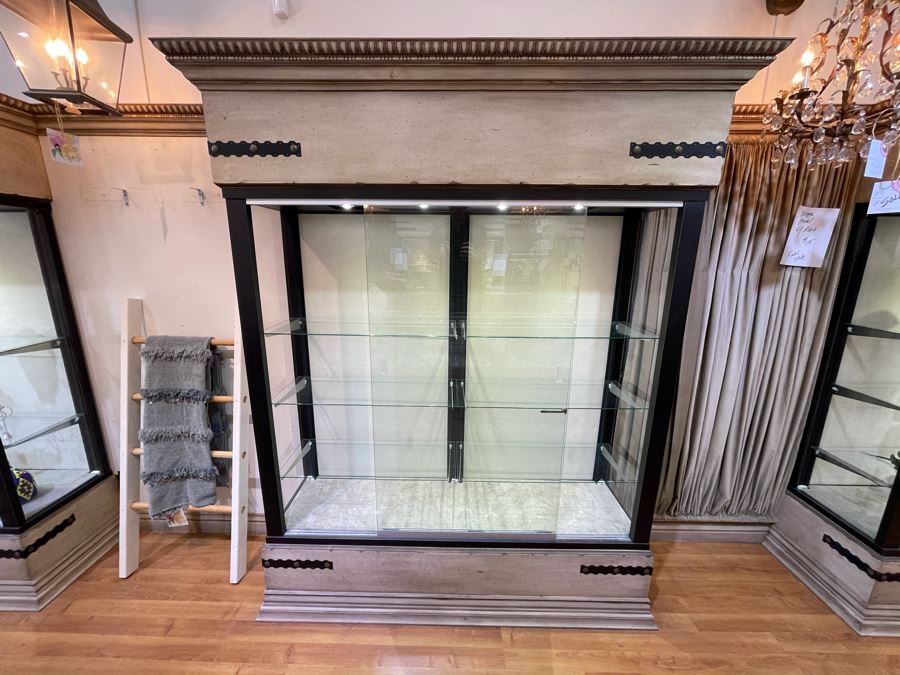 Custom Lighted Display Curio Cabinet With Sliding Glass Doors Perfect For Displaying Collections, Store Fixtures, Bookcases - Will Quote Delivery - There Are 5 Cabinets In This Sale - 81'W X 96'H X 24'D - Retails $2,250 [Photo 7]