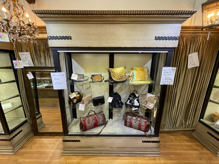 Custom Lighted Display Curio Cabinet With Sliding Glass Doors Perfect For Displaying Collections, Store Fixtures, Bookcases - Will Quote Delivery - There Are 5 Cabinets In This Sale - 81'W X 96'H X 24'D - Retails $2,250 [Photo 1]