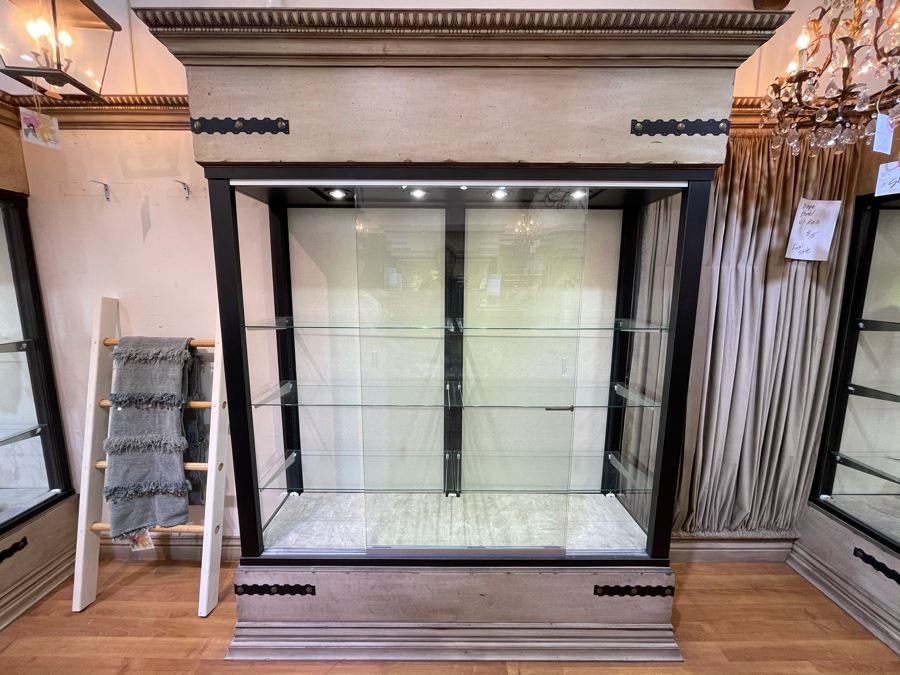 Custom Lighted Display Curio Cabinet With Sliding Glass Doors Perfect For Displaying Collections, Store Fixtures, Bookcases - Will Quote Delivery - There Are 5 Cabinets In This Sale - 81'W X 96'H X 24'D - Retails $2,250 [Photo 11]