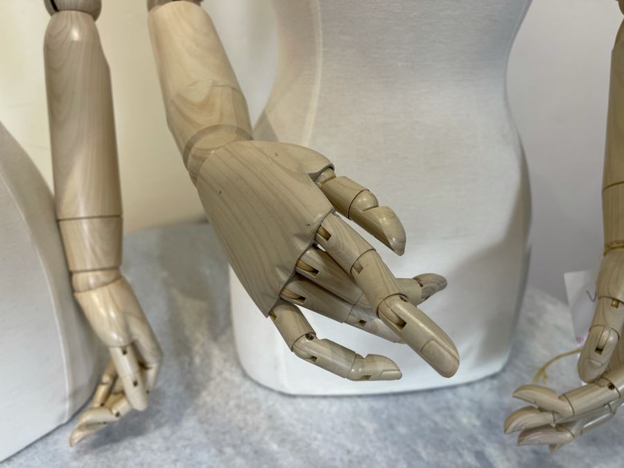 Pair Of Mannequins Without Heads From Paris France With Articulating Arms, Hands And Fingers 30' X 18' Pair Retails On Sale $500 [Photo 5]