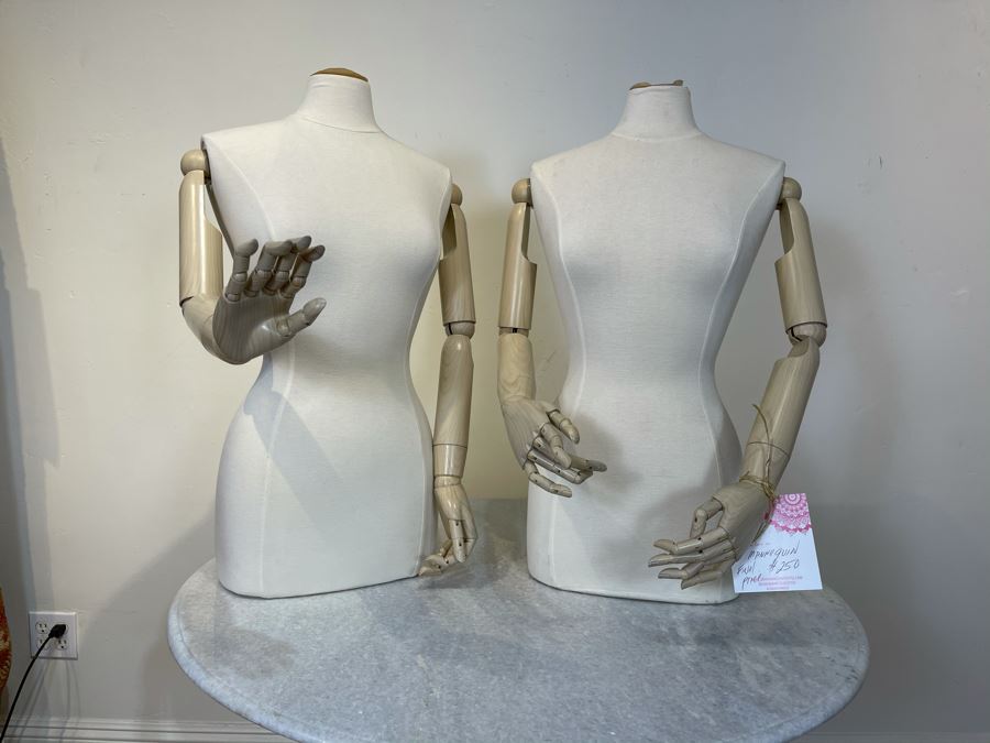 Pair Of Mannequins Without Heads From Paris France With Articulating Arms, Hands And Fingers 30' X 18' Pair Retails On Sale $500 [Photo 2]